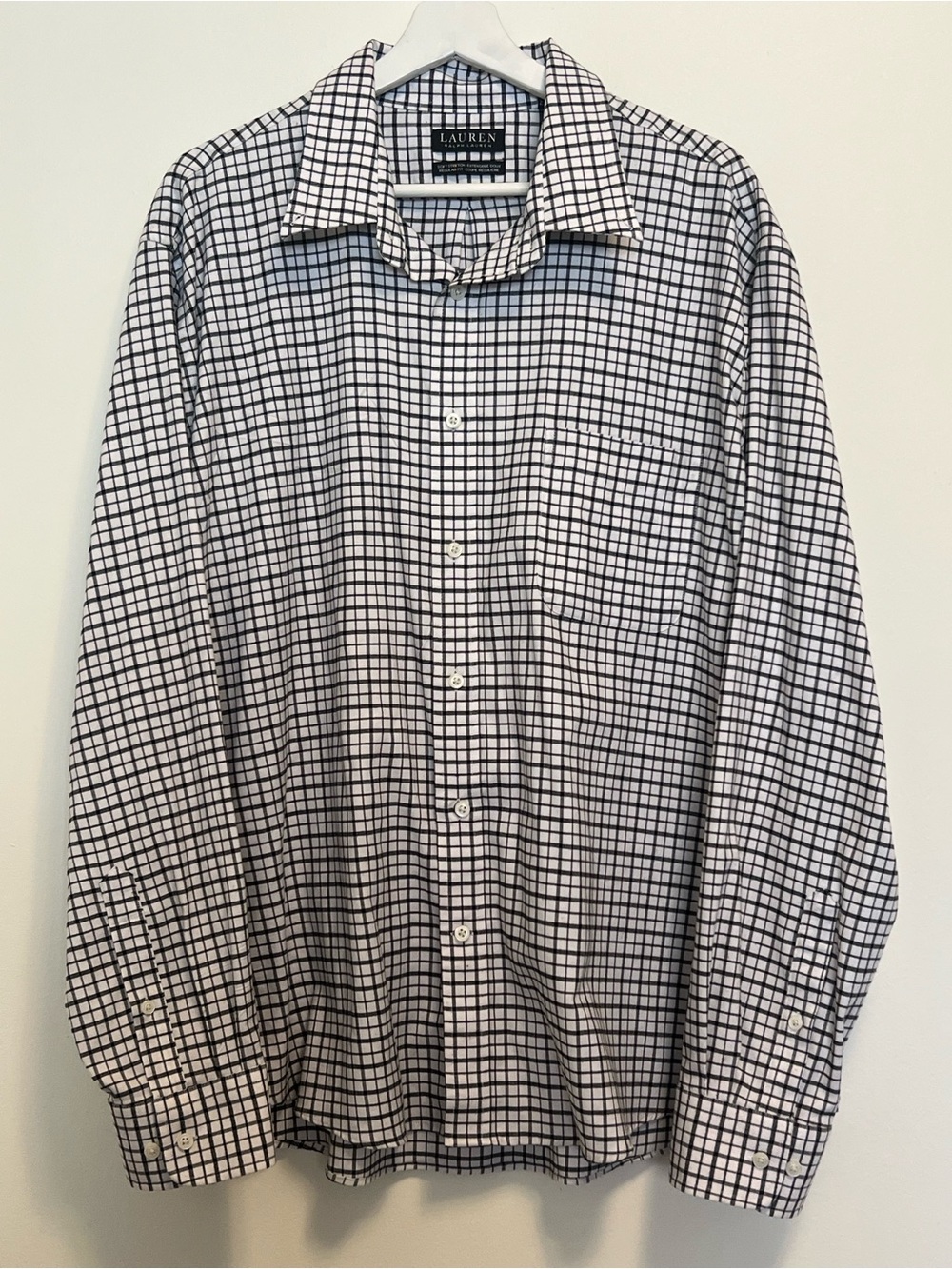 Ralph Lauren Black and White Grid Dress Shirt